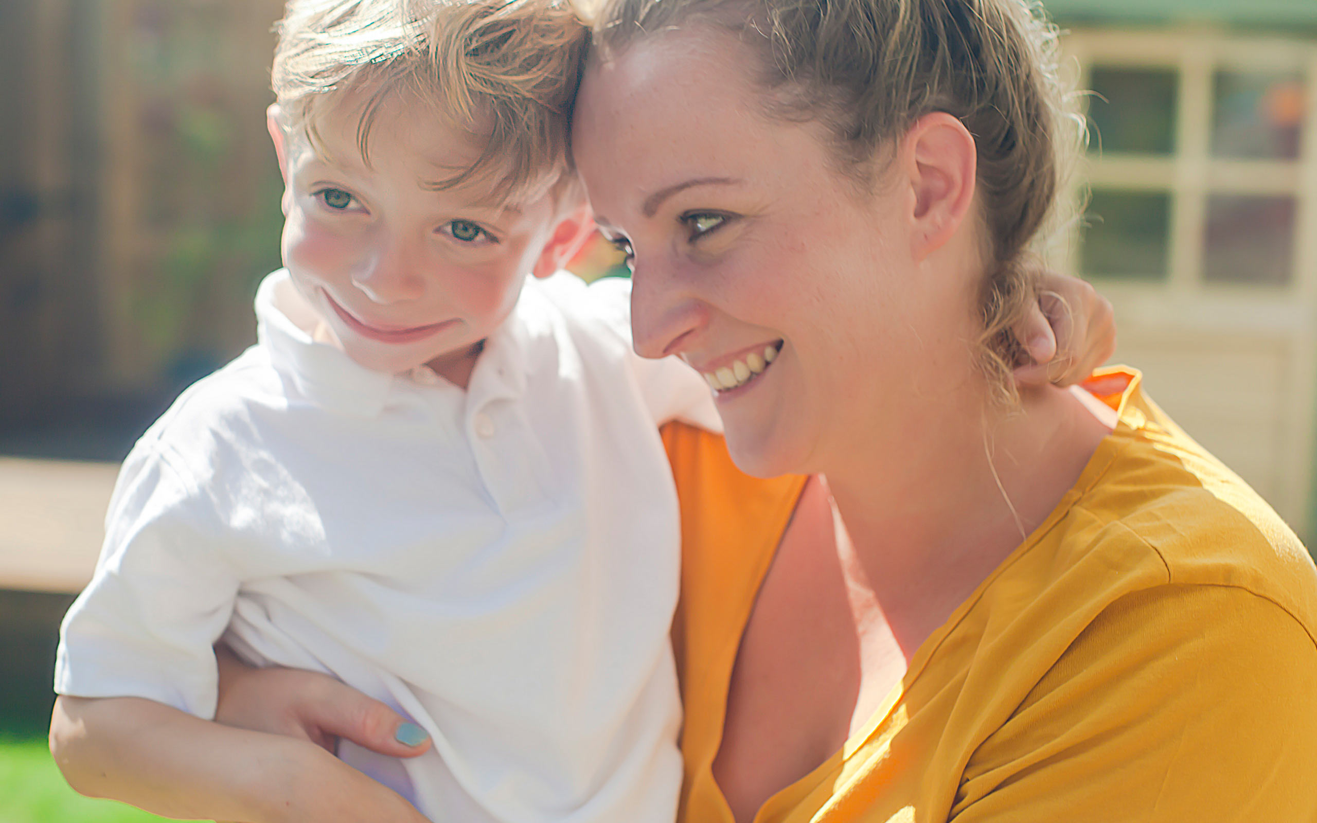 Albie, diagnosed with LAL-D as an infant, with his mother